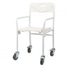 Chaise de douche pliable à roulettes