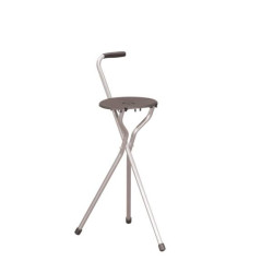 Canne siège trépied pliable