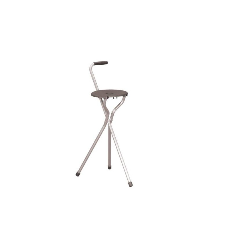 Canne siège trépied pliable