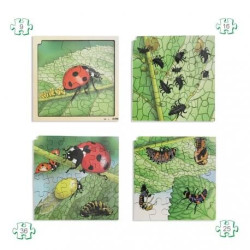 Lot de 4 puzzles La Coccinelle