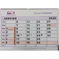 Calendrier mural gros caractères
