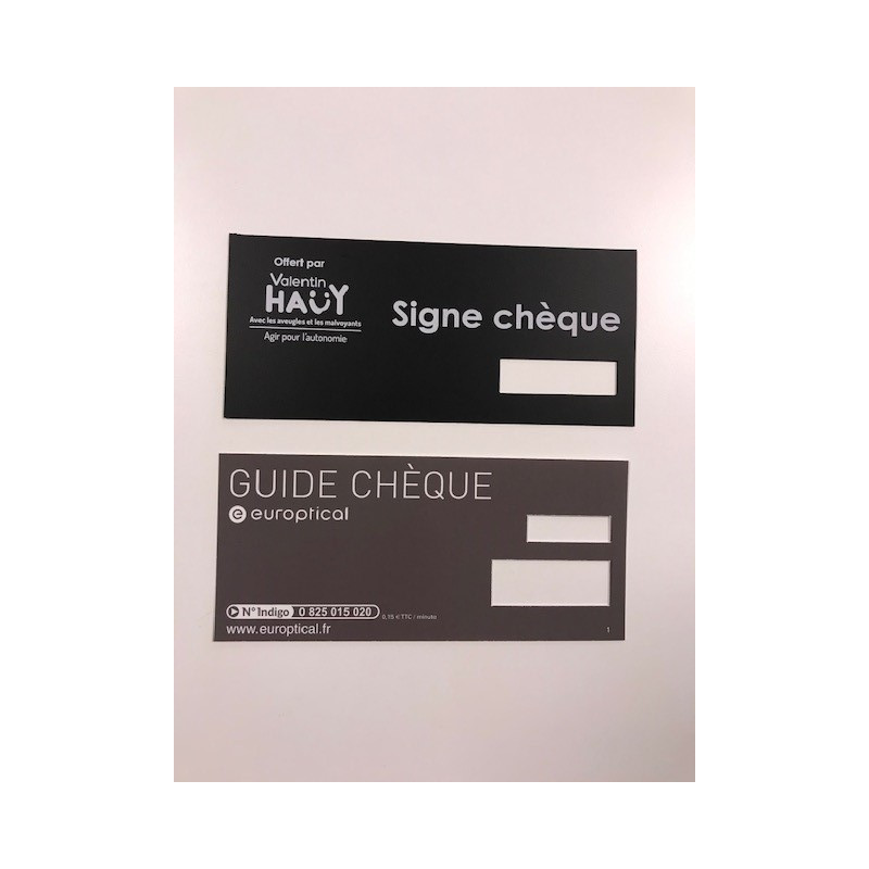 Guide-signature pour chèque