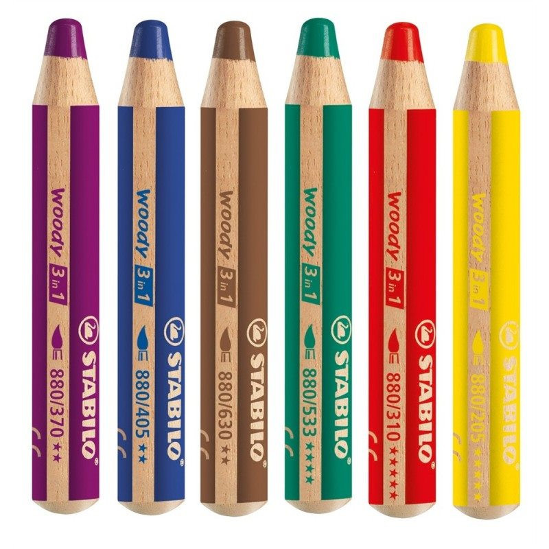 Crayons de couleur XXL WOODY 3 en 1