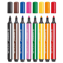 Feutres de coloriage TRIO SCRIBBI anti-pointes enfoncées