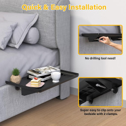 Etagère de chevet à fixer sur le lit