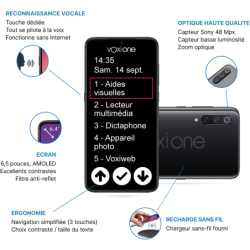 Smartphone multifonctions vocalisé VoxiOne (VOXIWEB)