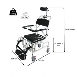 Fauteuil de douche inclinable à roulettes Formentera (IDENTITES)