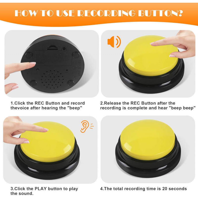 Boutons sonores enregistrables - Diamètre 7 cm